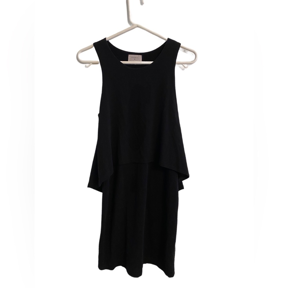 Everly Black Tiered Mini Dress Size M
